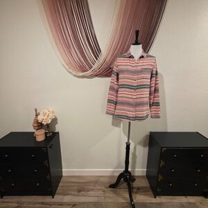 Woolrich Holiday Camping Pattern Button Down Shirt Sz M